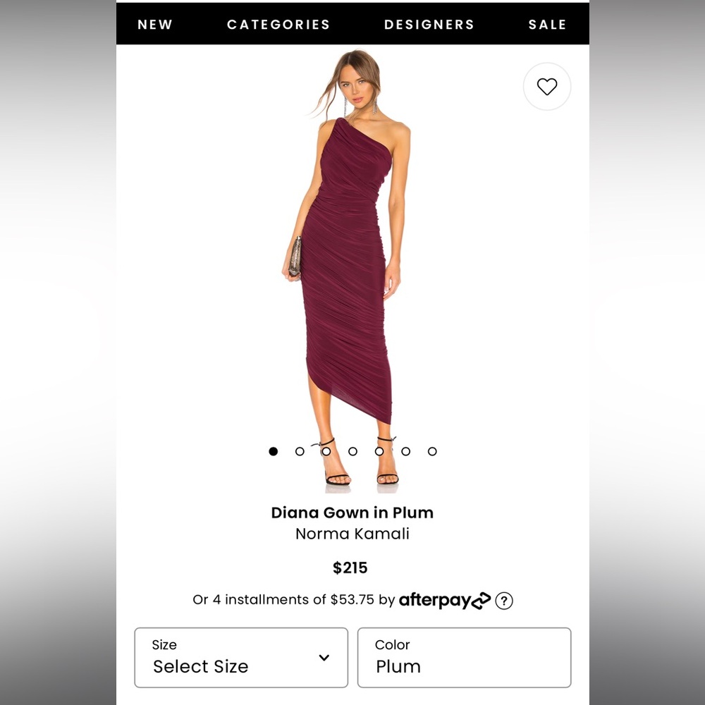 Norma Kamali Diana gown plum - size M $60